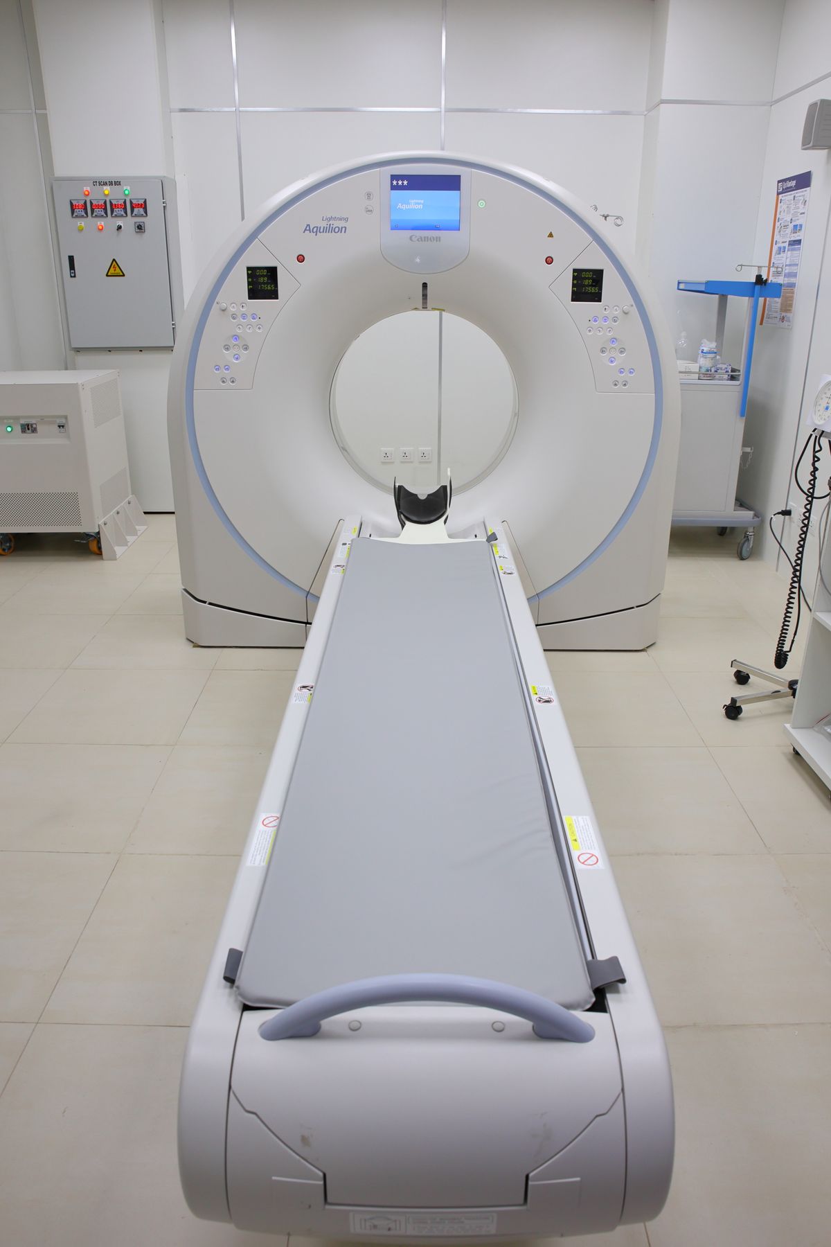 CT scanner front view in finished imaging suite — representative installation